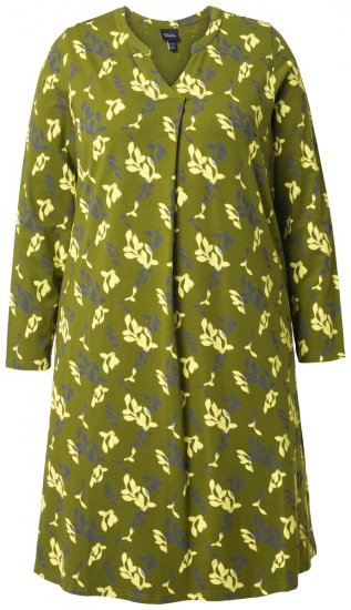 Ulla Popken 845190 Virágos jersey ruha Türkiz - Jersey ruhák - 
