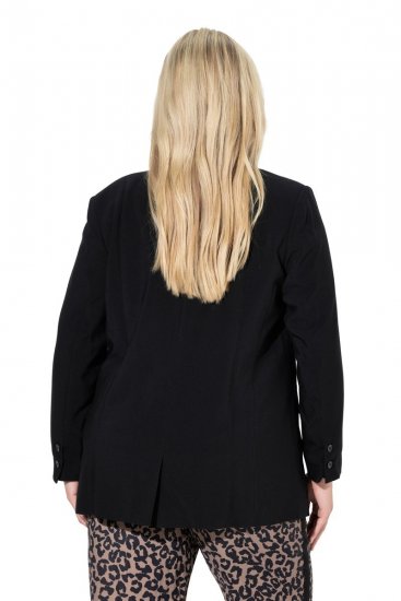Ulla Popken 845336 Oversize kétgombos sztreccs blézer Fekete - Blézerek - Blézerek plus size méretben nőknek