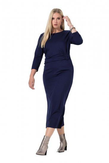 Ulla Popken 845705 Jersey ruha Sötétkék - Midi ruhák - Női midiruhák nagy méretben