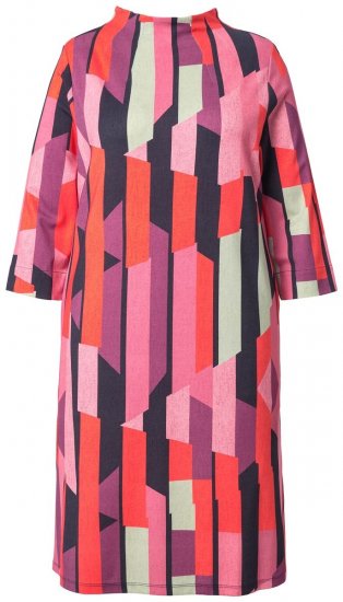 Ulla Popken 845794 Mintás jersey ruha Rózsaszín - Ruhák - Ruhák minden méretben