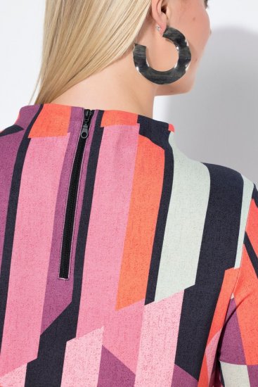 Ulla Popken 845794 Mintás jersey ruha Rózsaszín - Ruhák - Ruhák minden méretben