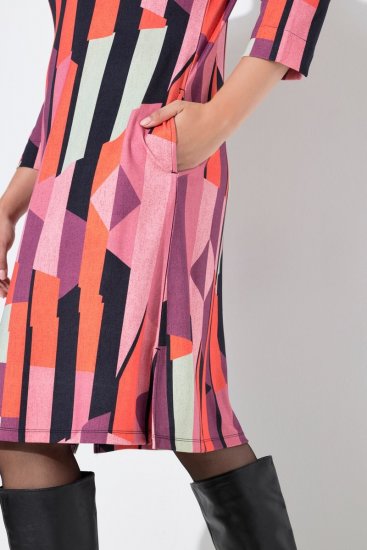 Ulla Popken 845794 Mintás jersey ruha Rózsaszín - Ruhák - Ruhák minden méretben
