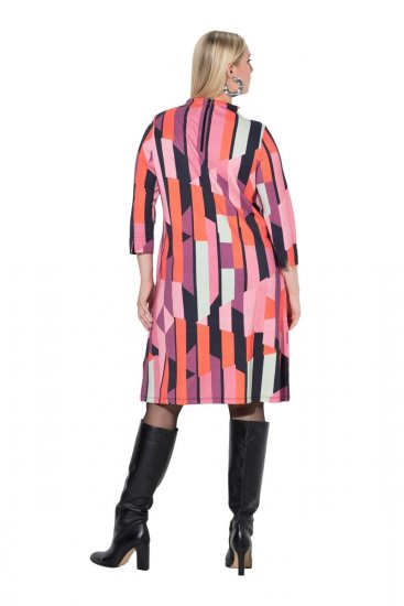 Ulla Popken 845794 Mintás jersey ruha Rózsaszín - Ruhák - Ruhák minden méretben