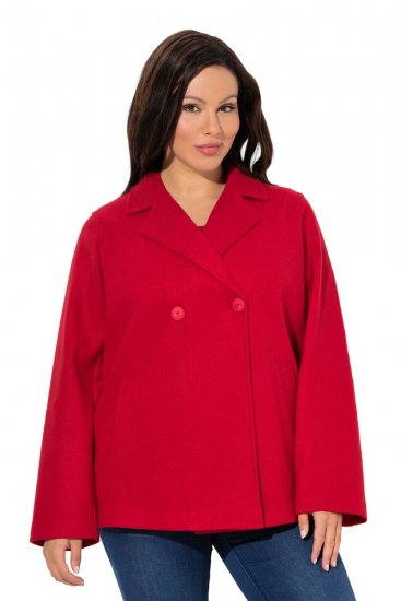 Ulla Popken 846021 Polár kabát Piros - Kabátok - Női plus size kabátok