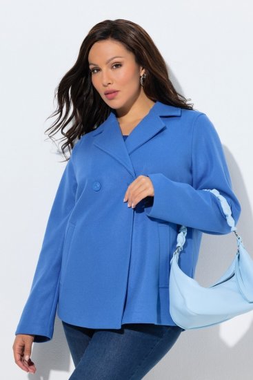 Ulla Popken 846021 Polár kabát Kék - Kabátok - Női plus size kabátok