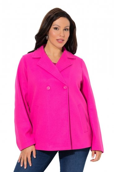 Ulla Popken 846021 Polár kabát Rózsaszín - Kabátok - Női plus size kabátok