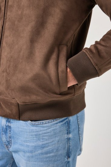 JP1880 846200 Bomber dzseki műirha hatással Sötétbarna - Kabátok - Nagyméretű Kabátok - 2XL-8XL