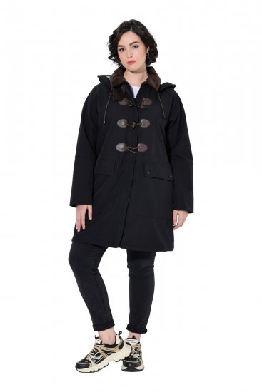 Ulla Popken 846278 Softshell kabát Fekete - Kabátok - Női plus size kabátok