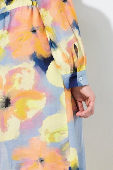 Ulla Popken 846330 Virágos maxiruha Világoskék - Maxi ruhák - Női plus size maxiruhák