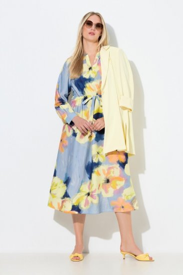 Ulla Popken 846330 Virágos maxiruha Világoskék - Maxi ruhák - Női plus size maxiruhák
