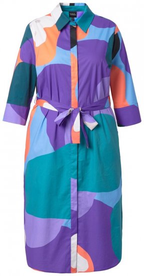 Ulla Popken 846351 Mintás ingruha Lila - Midi ruhák - Női midiruhák nagy méretben