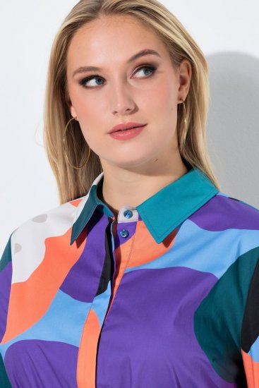 Ulla Popken 846351 Mintás ingruha Lila - Midi ruhák - Női midiruhák nagy méretben