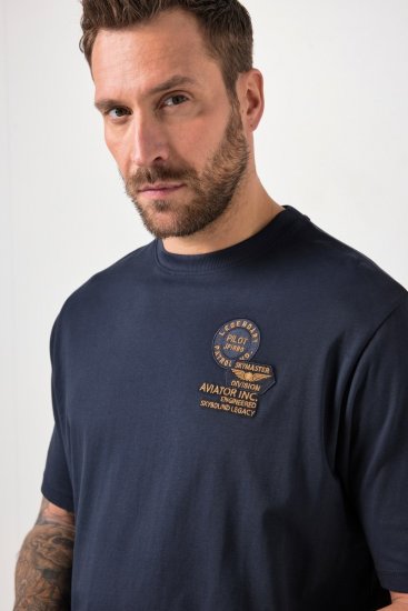 JP1880 846657 Póló bellyfit felvarrókkal Sötétkék TALL - TALL pólók - TALL Pólók