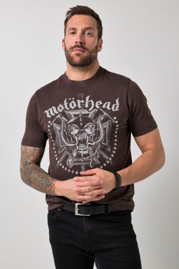 JP1880 Motörhead Soft Jersey Vintage T-Shirt Brown - Zenekaros pólók - Zenekaros pólók nagy méretben