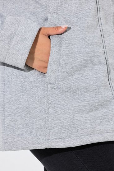 Ulla Popken 846744 Softshell dzseki Szürke melírozott - Dzsekik - Nagy méretű női dzsekik