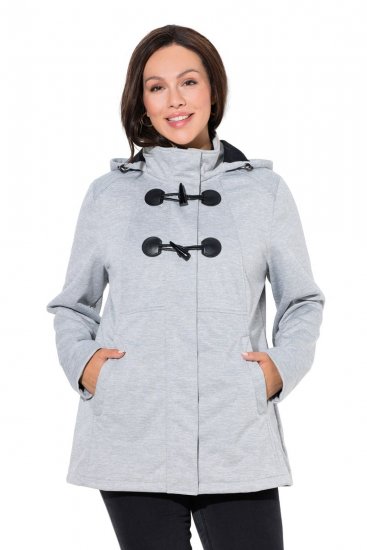 Ulla Popken 846744 Softshell dzseki Szürke melírozott - Dzsekik - Nagy méretű női dzsekik