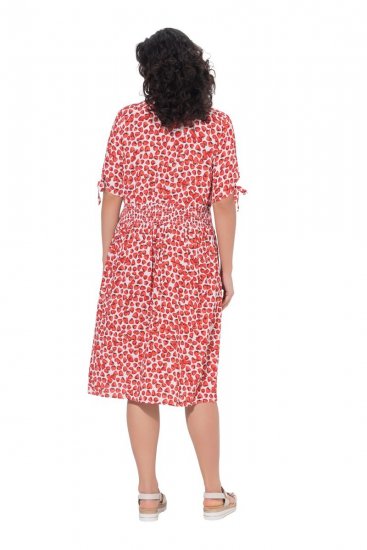 Ulla Popken 846912 Mintás midiruha Korall - Midi ruhák - Női midiruhák nagy méretben
