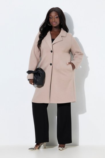 Ulla Popken 846929 Kabát Bézs - Kabátok - Női plus size kabátok