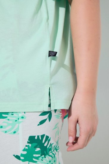 Ulla Popken 846971 Mintás pizsama Világoszöld - Pizsama/Loungewear - 