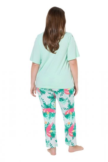 Ulla Popken 846971 Mintás pizsama Világoszöld - Pizsama/Loungewear - 