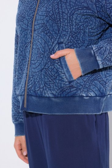 Ulla Popken 847035 Steppelt dzseki Denimkék - Dzsekik - Nagy méretű női dzsekik