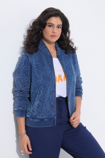 Ulla Popken 847035 Steppelt dzseki Denimkék - Dzsekik - Nagy méretű női dzsekik