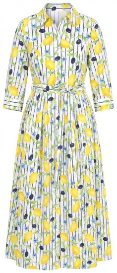 Ulla Popken 848081 Csíkos ingruha Fehér - Maxi ruhák - Női plus size maxiruhák