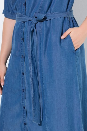 Ulla Popken 848491 Ingruha Denimkék - Midi ruhák - Női midiruhák nagy méretben