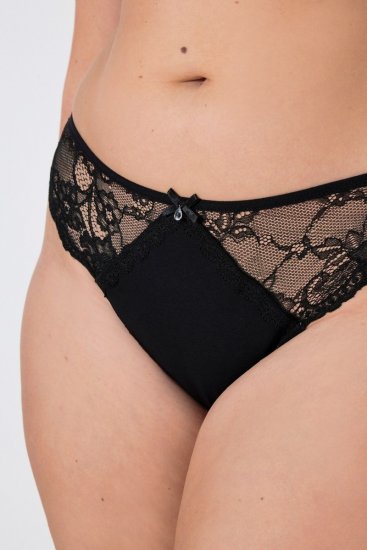 Ulla Popken 848522 Tangák csipkével 3 db Fekete - Alsók - 