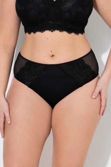 Ulla Popken 848693 Női boxeralsók csipkével Fekete - Alsók - 