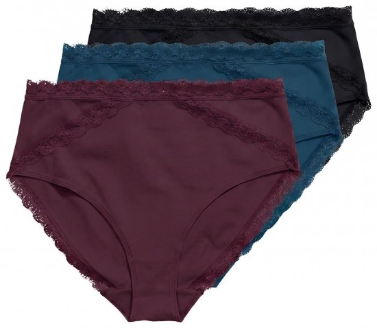 Ulla Popken 848803 Alsók csipkével 3 db Borvörös - Alsók - 