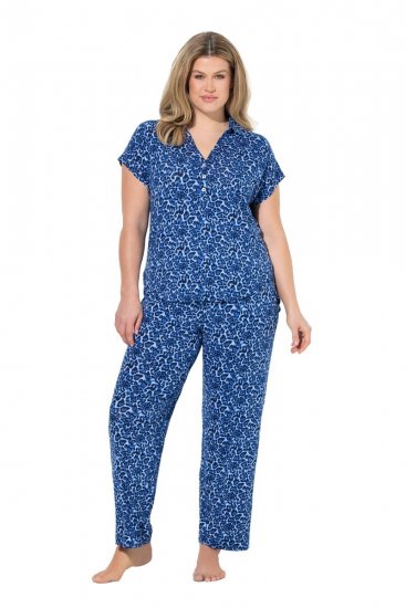 Ulla Popken 849144 Állatmintás pizsama Sötétkék - Pizsama/Loungewear - 