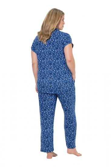 Ulla Popken 849144 Állatmintás pizsama Sötétkék - Pizsama/Loungewear - 