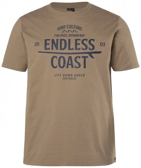Men+ 448 Póló Endless Coast Szürkésbarna - Pólók - Nagyméretű pólók - 2XL-14XL