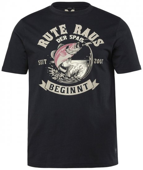Men+ 547 Póló Rute Raus Fekete - Pólók - Nagyméretű pólók - 2XL-14XL