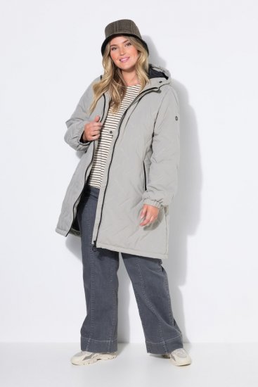 Ulla Popken 849552 Steppelt kabát Szürke - Kabátok - Női plus size kabátok