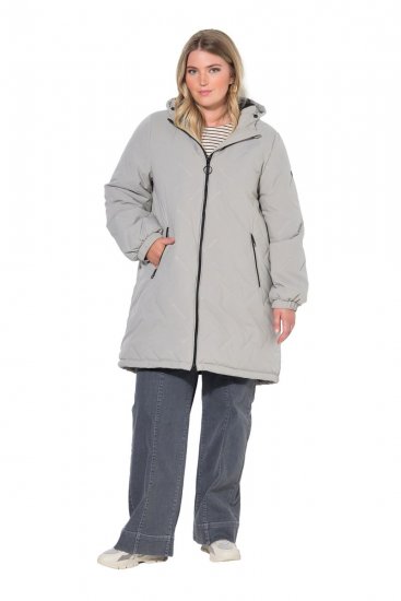 Ulla Popken 849552 Steppelt kabát Szürke - Kabátok - Női plus size kabátok