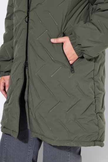 Ulla Popken 849552 Steppelt kabát Olívazöld - Kabátok - Női plus size kabátok