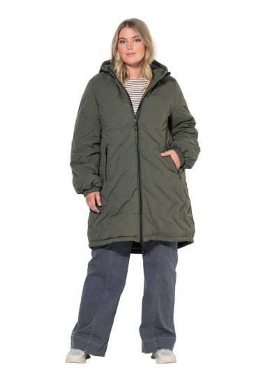 Ulla Popken 849552 Steppelt kabát Olívazöld - Kabátok - Női plus size kabátok