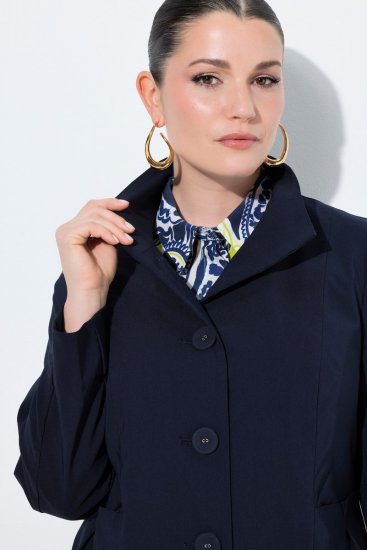 Ulla Popken 849803 Magas gallérú sztreccs kabát Sötétkék - Kabátok - Női plus size kabátok