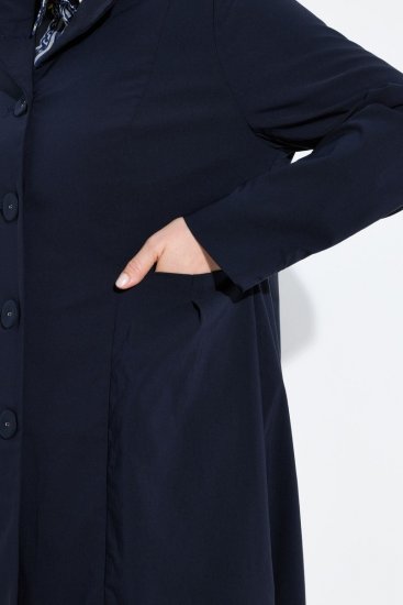 Ulla Popken 849803 Magas gallérú sztreccs kabát Sötétkék - Kabátok - Női plus size kabátok