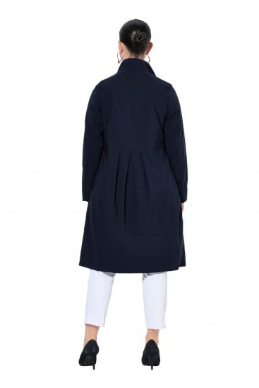 Ulla Popken 849803 Magas gallérú sztreccs kabát Sötétkék - Kabátok - Női plus size kabátok