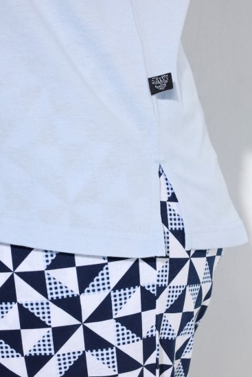 Ulla Popken 849850 Kockás pizsama Világoskék - Pizsama/Loungewear - 