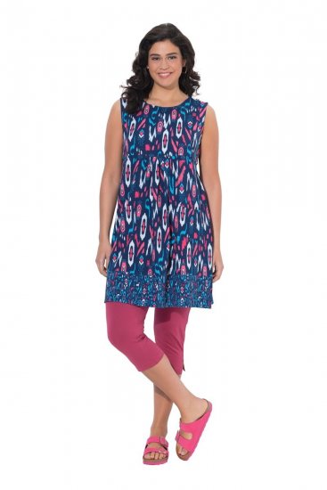 Ulla Popken 849887 Ujjatlan jersey ruha Sötétkék - Jersey ruhák - 