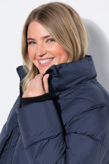 Ulla Popken 850041 Steppelt kabát Sötétkék - Kabátok - Női plus size kabátok