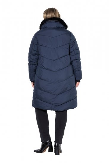Ulla Popken 850041 Steppelt kabát Sötétkék - Kabátok - Női plus size kabátok