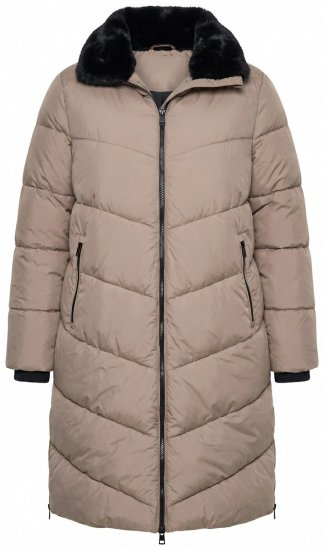 Ulla Popken 850041 Steppelt kabát Taupe - Kabátok - Női plus size kabátok