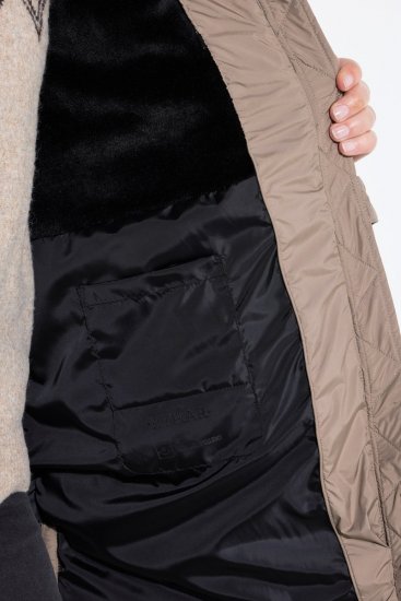 Ulla Popken 850041 Steppelt kabát Taupe - Kabátok - Női plus size kabátok