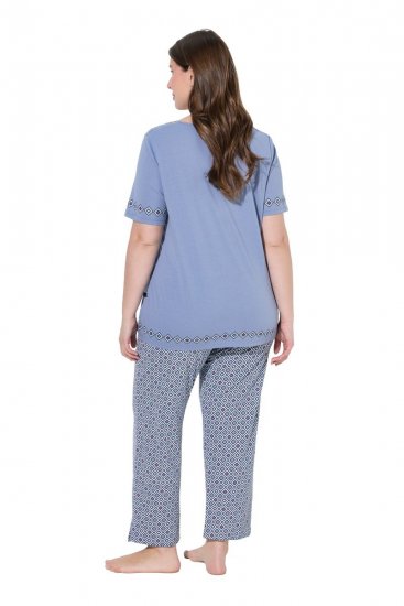 Ulla Popken 850045 Rövid ujjú pizsama Világoskék - Pizsama/Loungewear - 