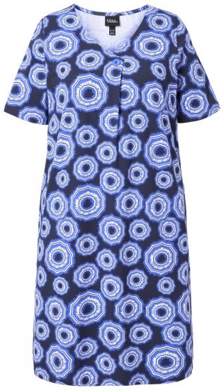 Ulla Popken 850121 Rövid ujjú jersey ruha V-nyakkal Kék - Jersey ruhák - 